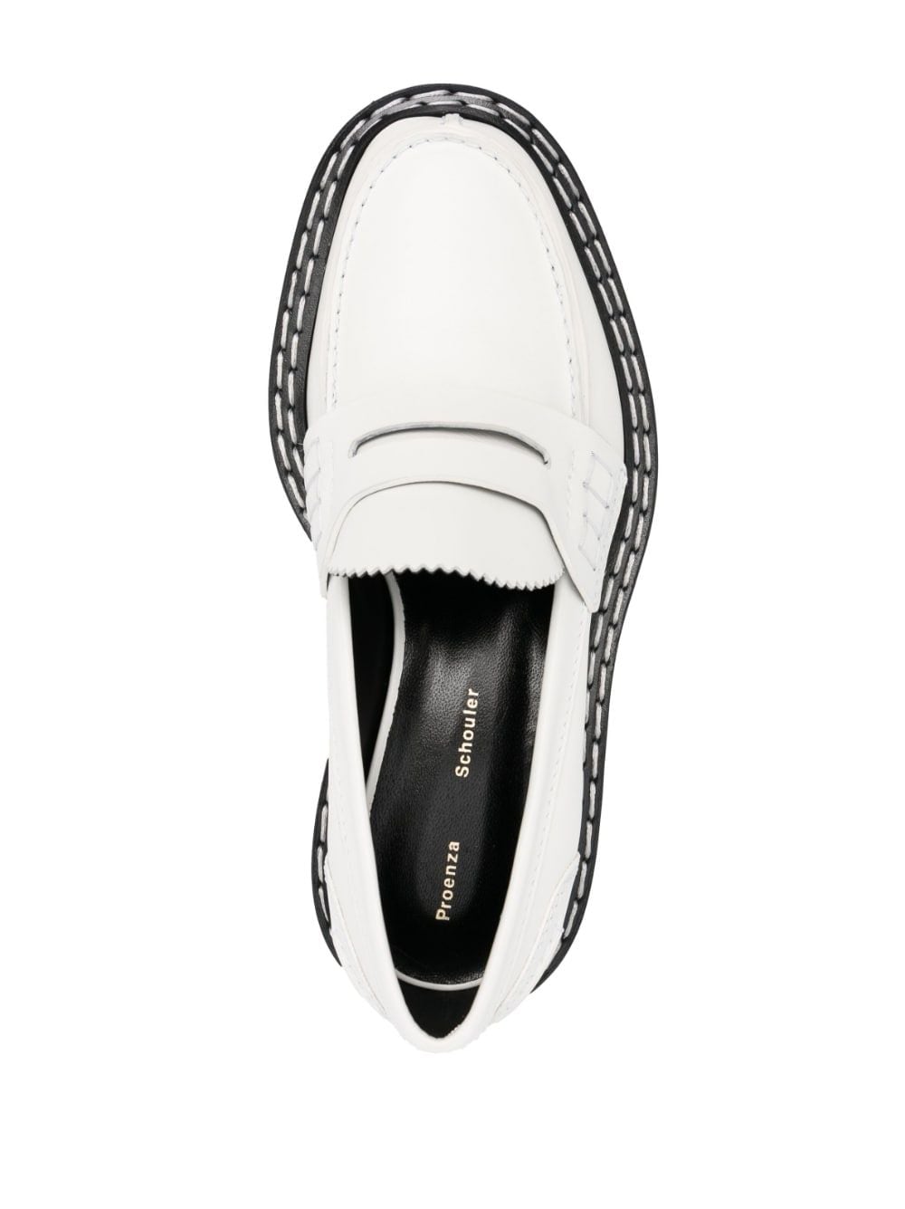 Shop Proenza Schouler Platform Leather Loafers In White
