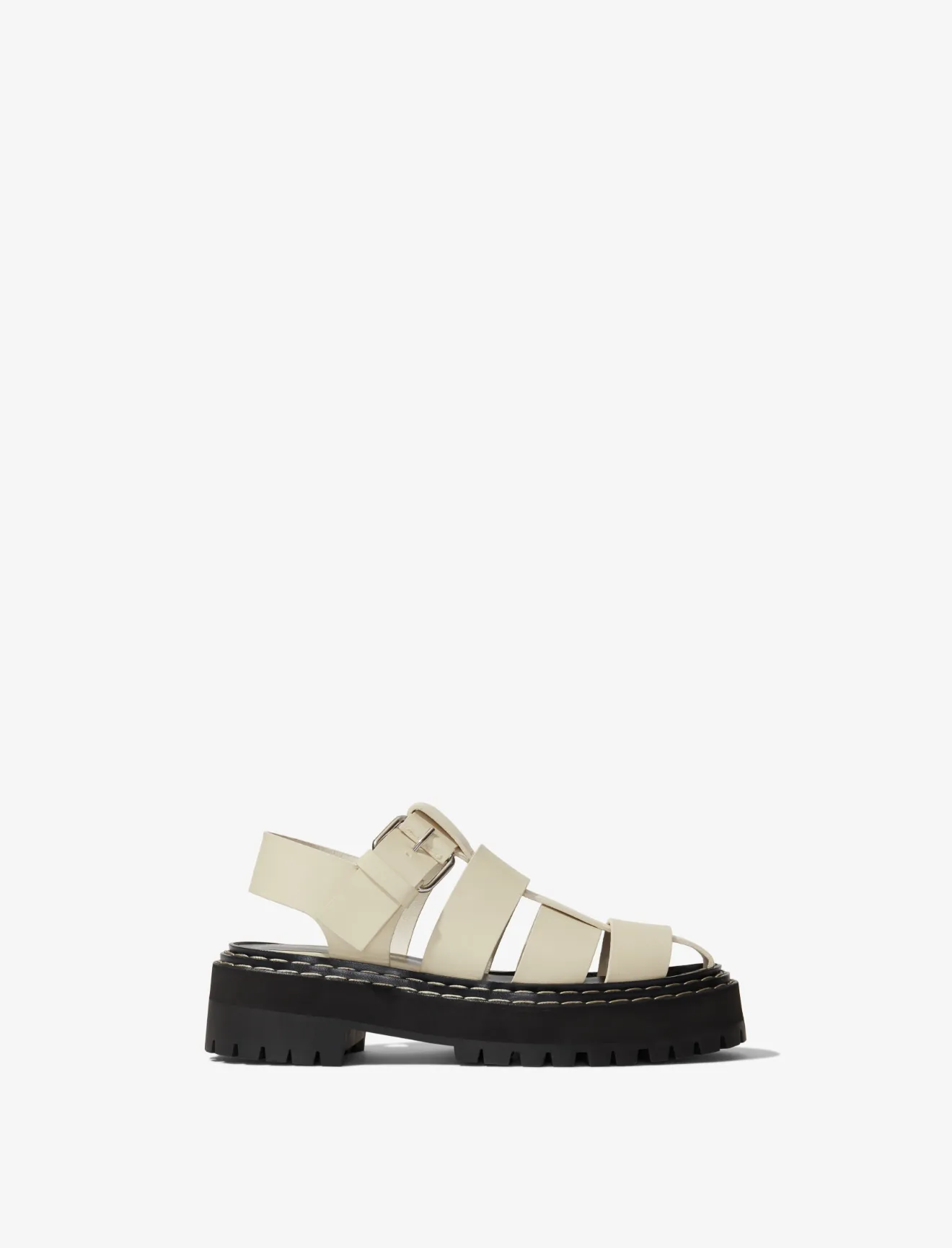 Lug Sole Platform Fisherman Sandals in white | Proenza Schouler