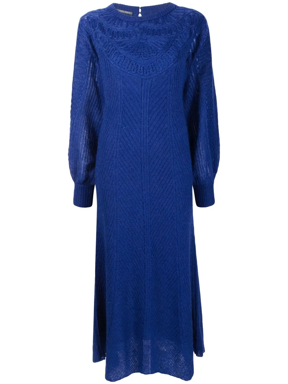 

Alberta Ferretti ribbed-knit long dress - Blue