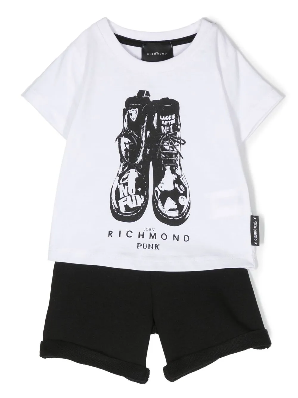 

John Richmond Junior Punk graphic-print shorts set - White