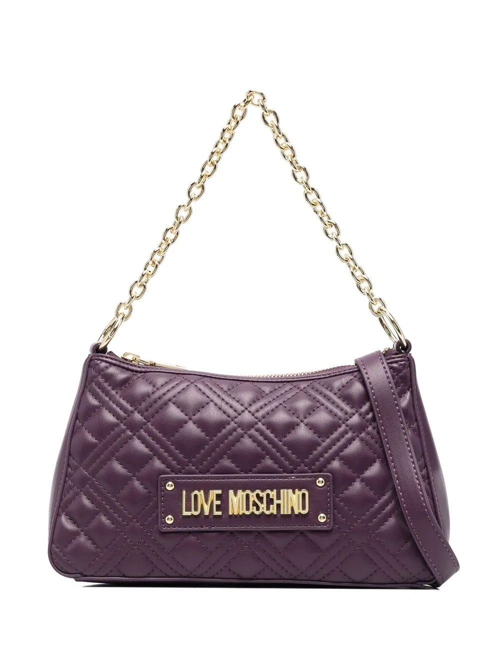 

Love Moschino quilted logo-detail shoulder bag - Purple