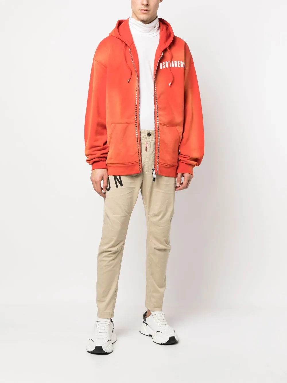 DSQUARED2 LOGO印花抽绳连帽衫