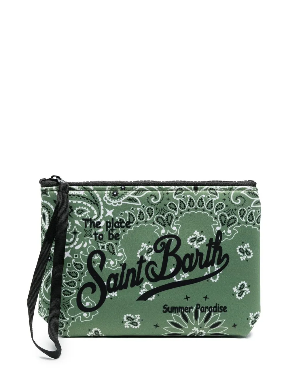 

MC2 Saint Barth logo bandana-print make-up bag - Green