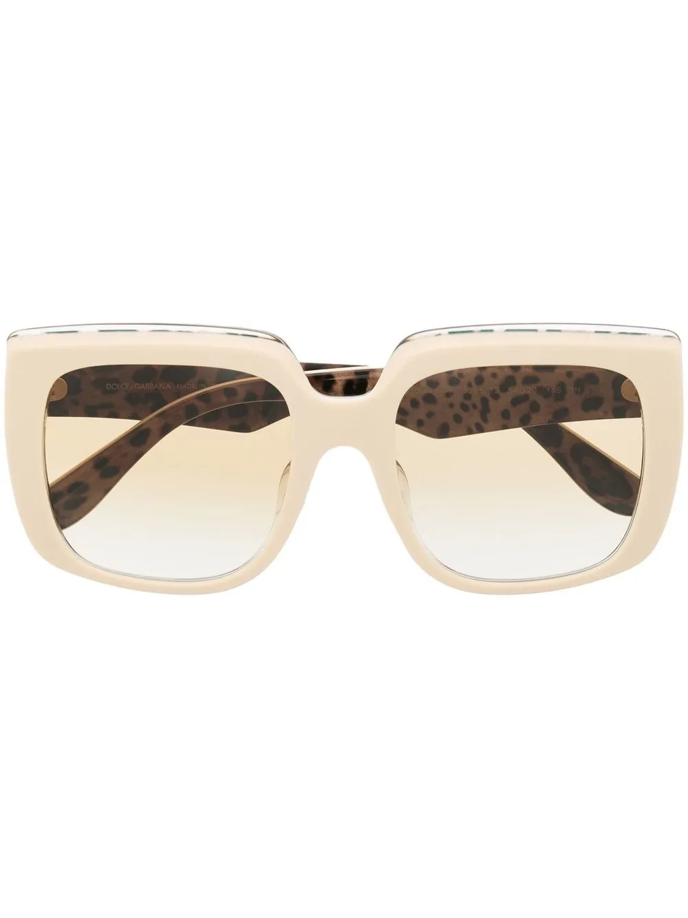 

Dolce & Gabbana Eyewear square-frame embossed-logo sunglasses - Neutrals