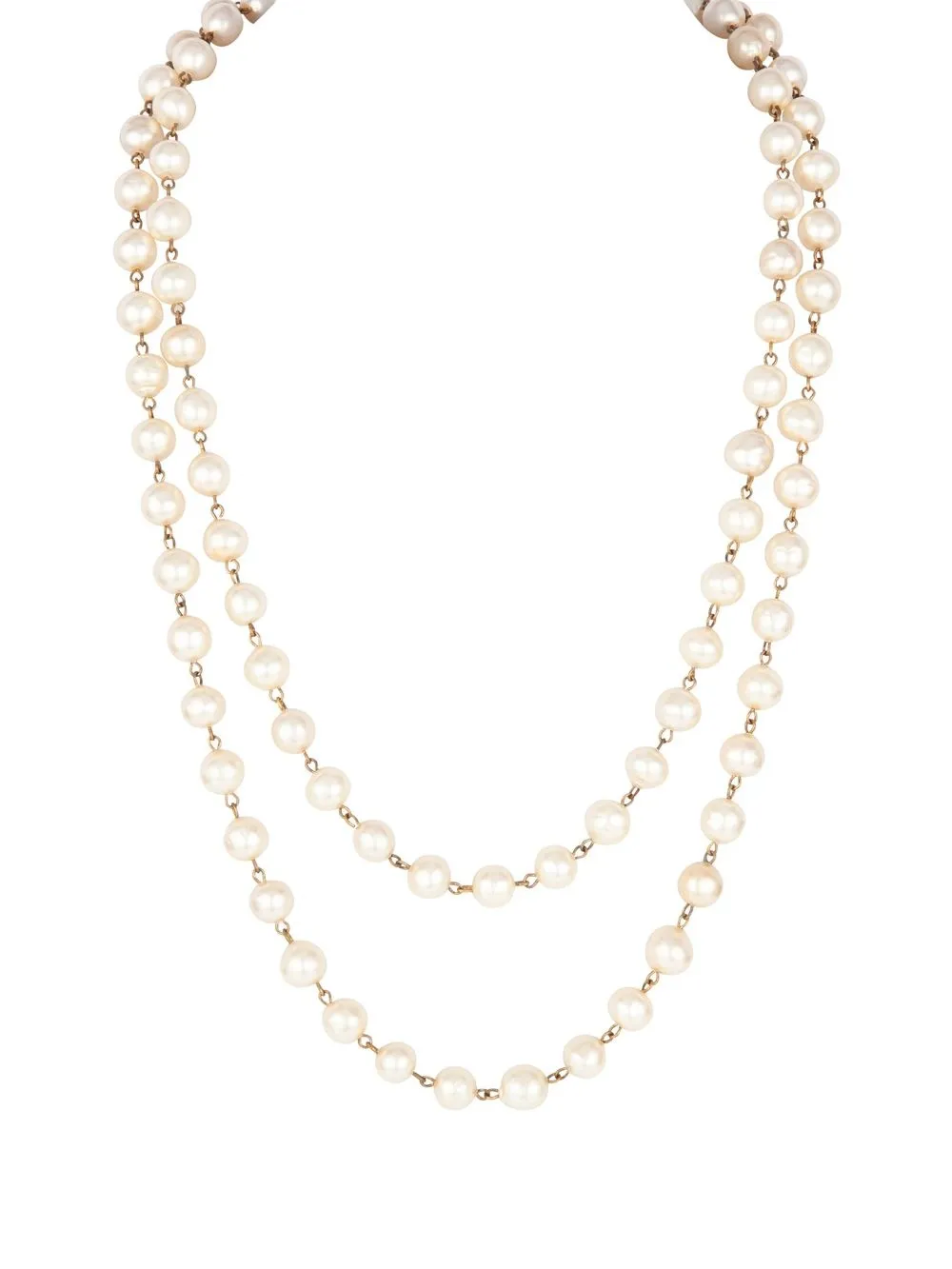 Pre-owned Chanel 1980s Cc Pearl-embellished Necklace