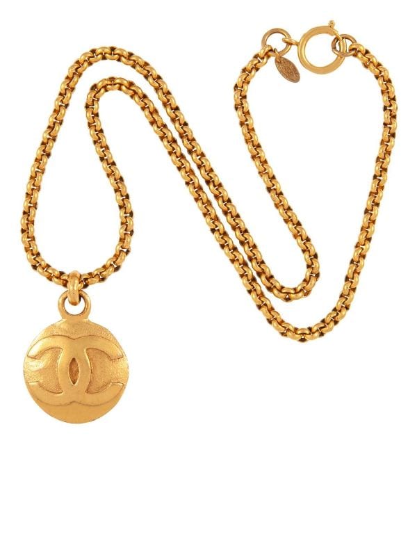 CHANEL Pre-Owned 1990-2000s Quilted CC Pendant Necklace - Farfetch