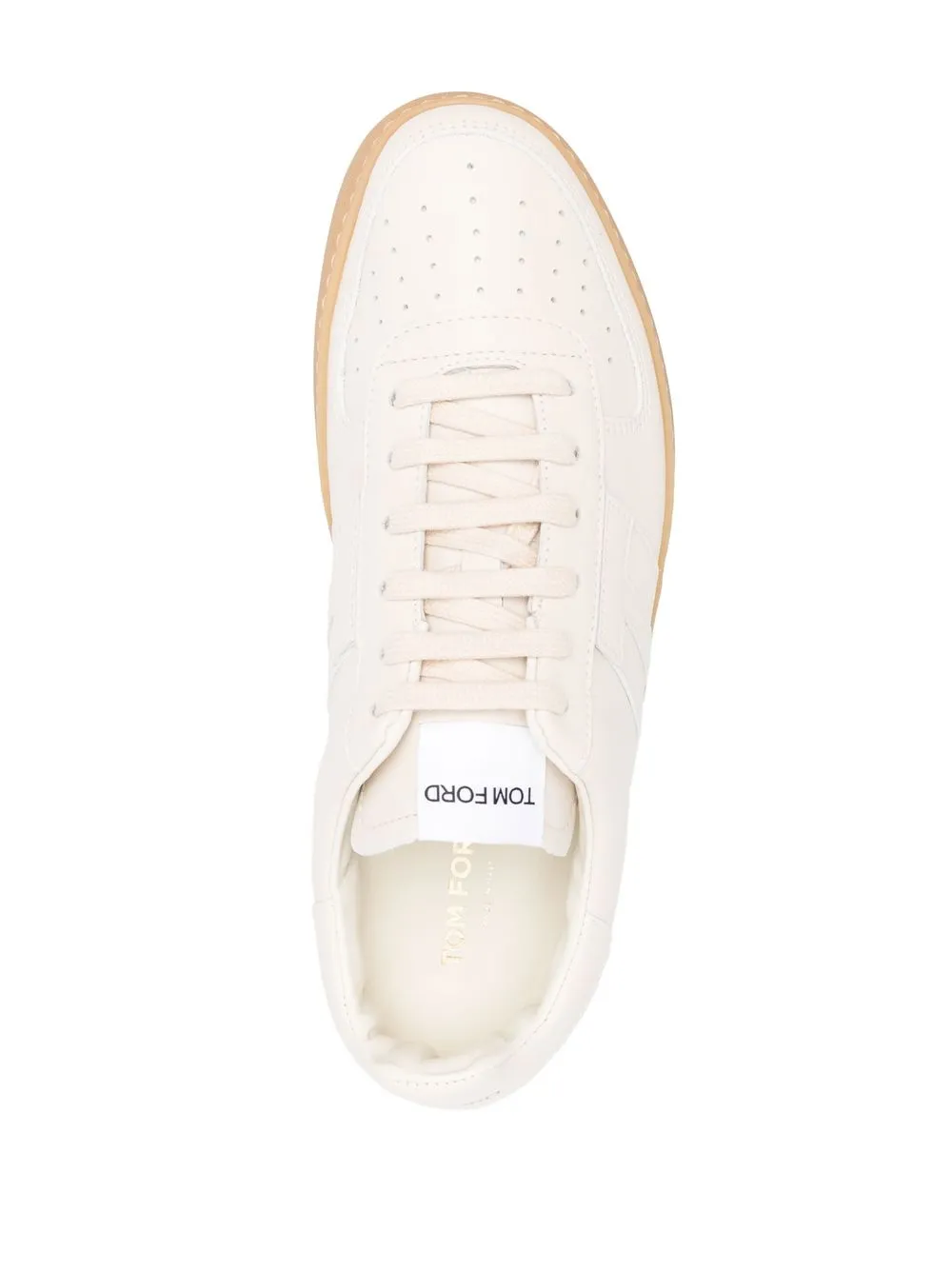 Shop Tom Ford Logo-patch Lace-up Sneakers In Neutrals