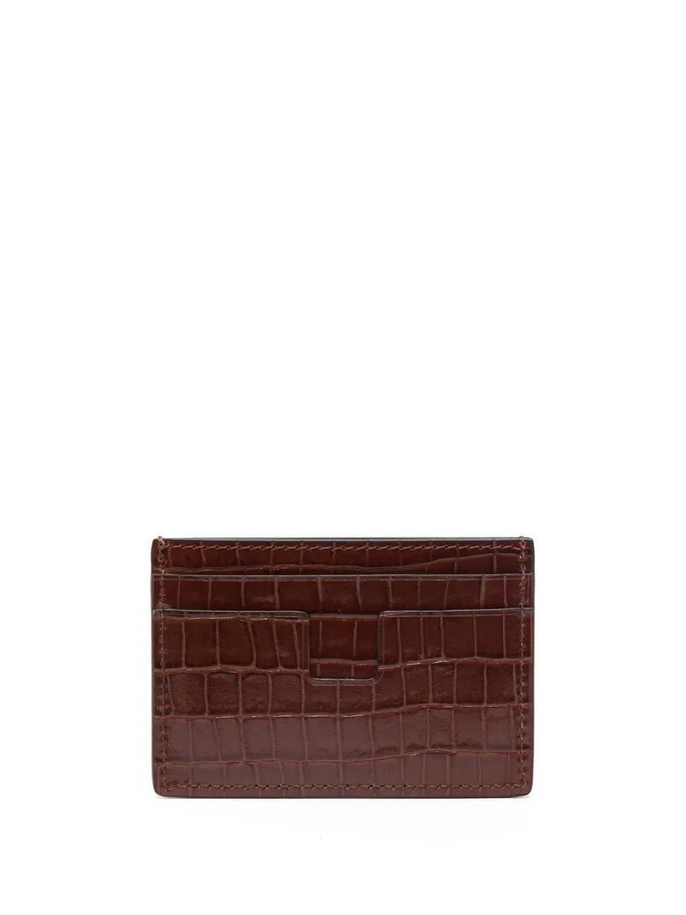 TOM FORD CROCODILE-EMBOSSED LEATHER CARDHOLDER