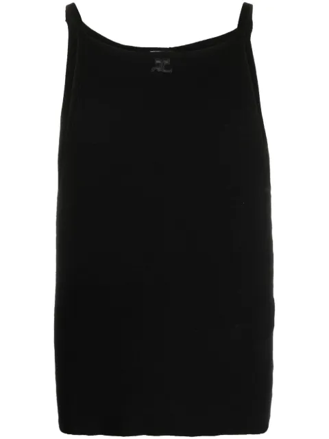 Courrèges logo-patch vest-top