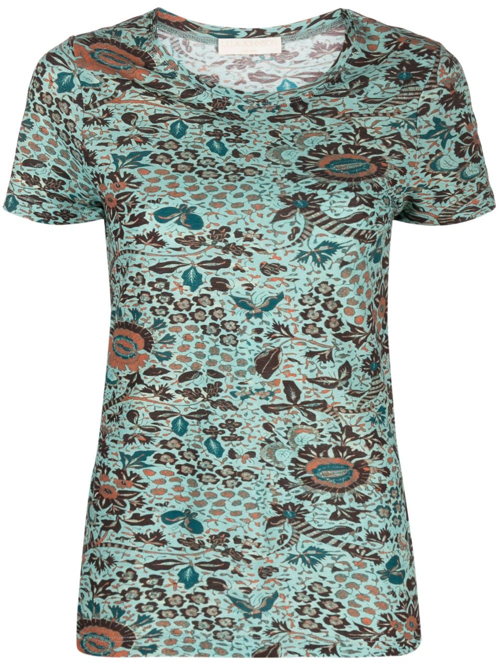 Shop Ulla Johnson Estelle Short-sleeve Cotton T-shirt In Green