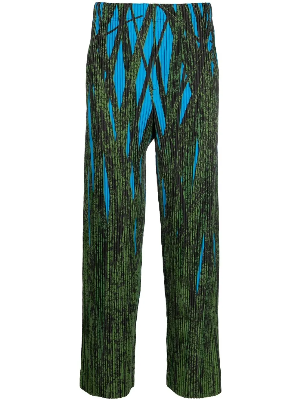 

Homme Plissé Issey Miyake abstract-print plissé trousers - Green