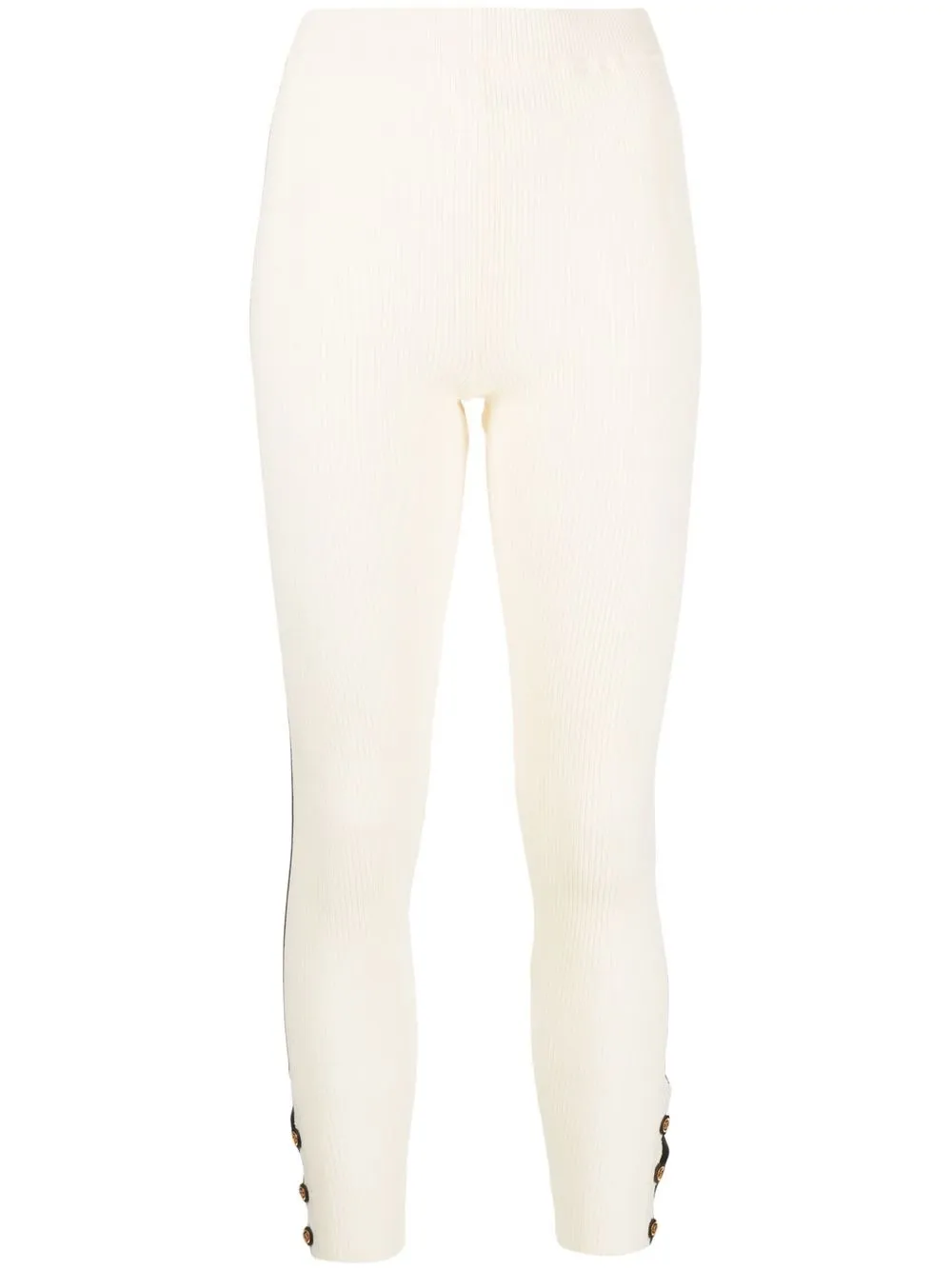 

Chanel Pre-Owned 1991 CC-button knitted trousers - White