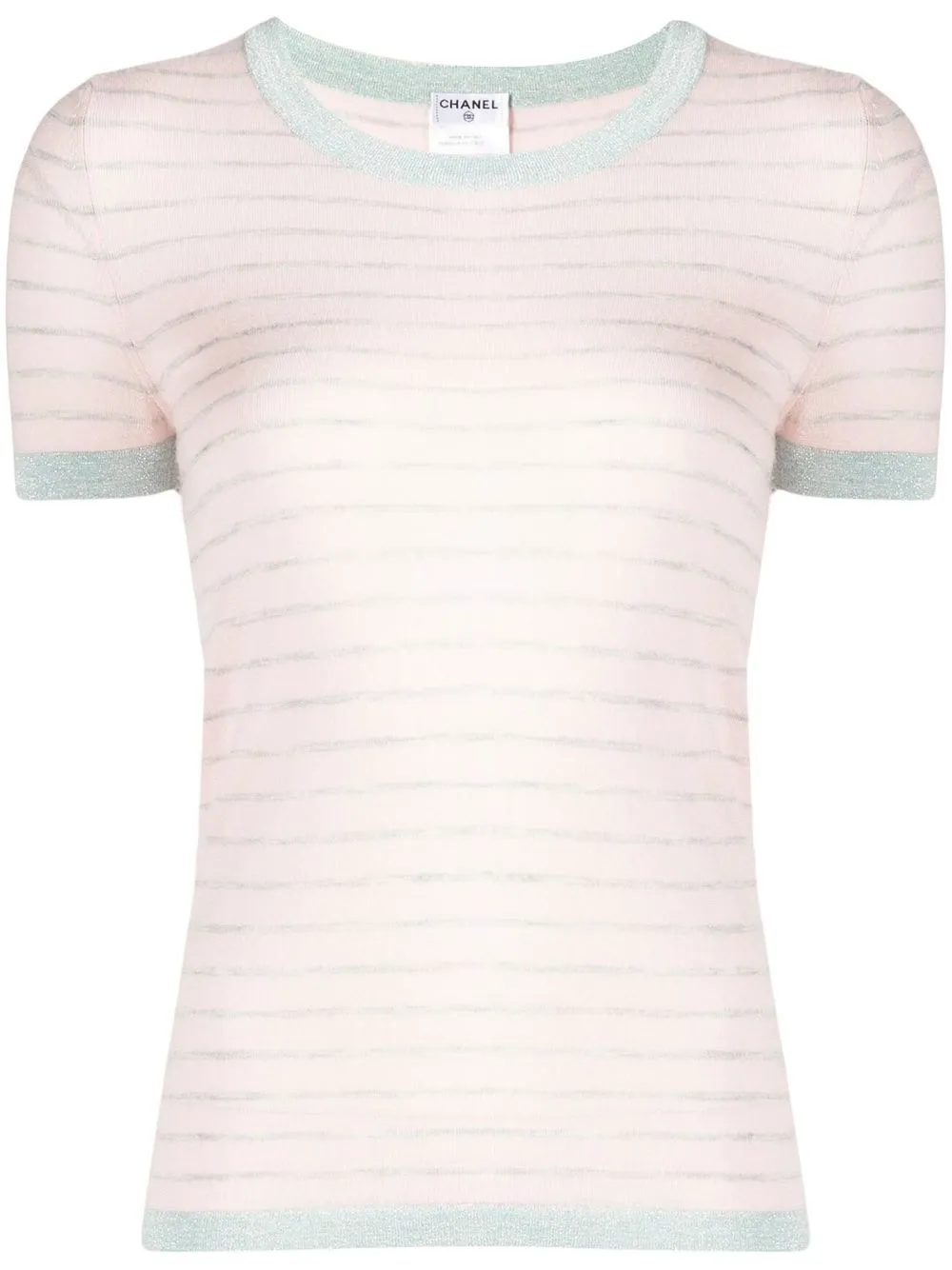 

CHANEL Pre-Owned 2009 striped knitted top - Pink