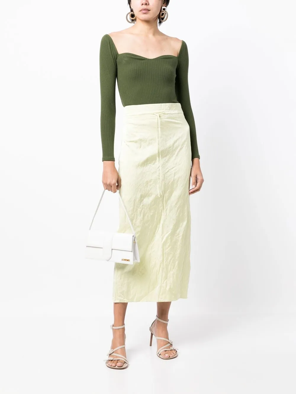 Jacquemus Midi-rok met trekkoord - Geel