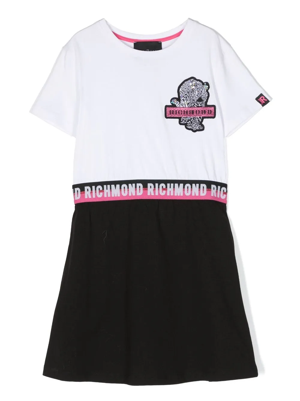 

John Richmond Junior vestido con logo estampado - Blanco