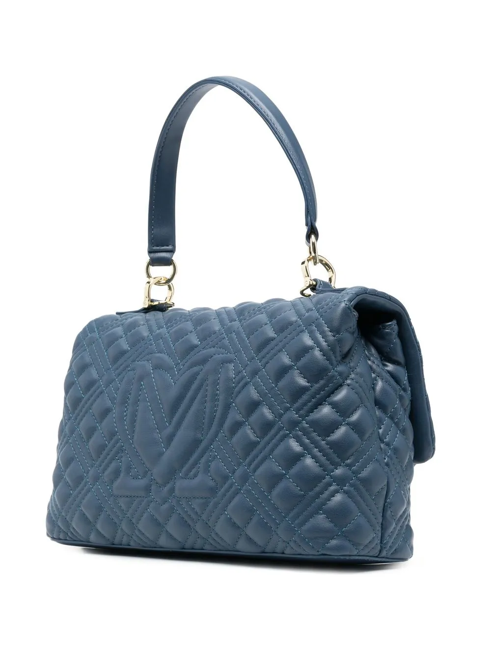 LOVE MOSCHINO QUILTED LOGO-DETAIL LEATHER TOTE BAG
