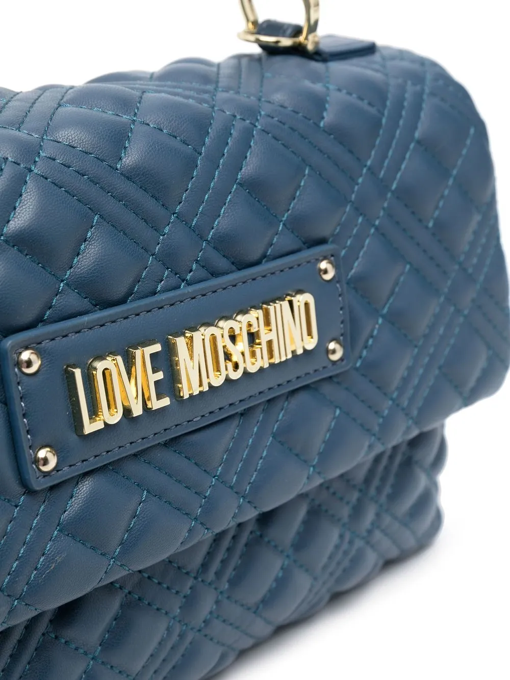 LOVE MOSCHINO QUILTED LOGO-DETAIL LEATHER TOTE BAG