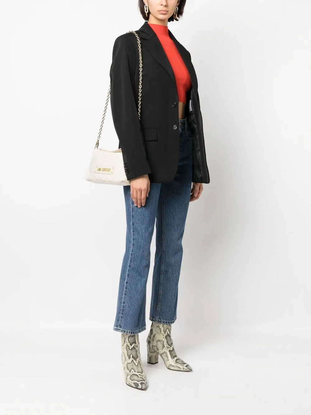 LOVE MOSCHINO LOGO细节绗缝斜挎包