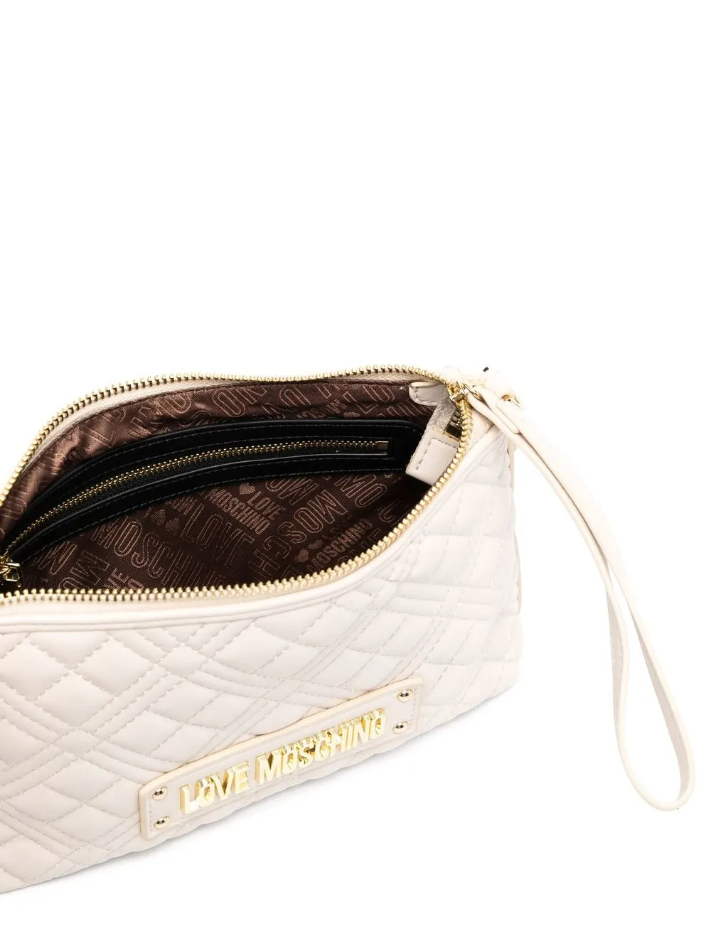 LOVE MOSCHINO LOGO细节绗缝斜挎包