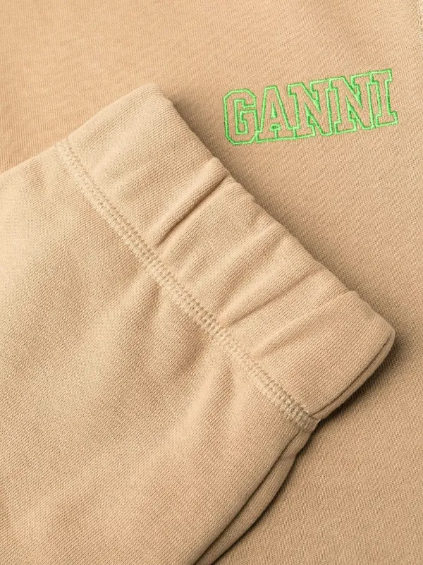 GANNI logo-embroidered Track Pants | Brown | FARFETCH