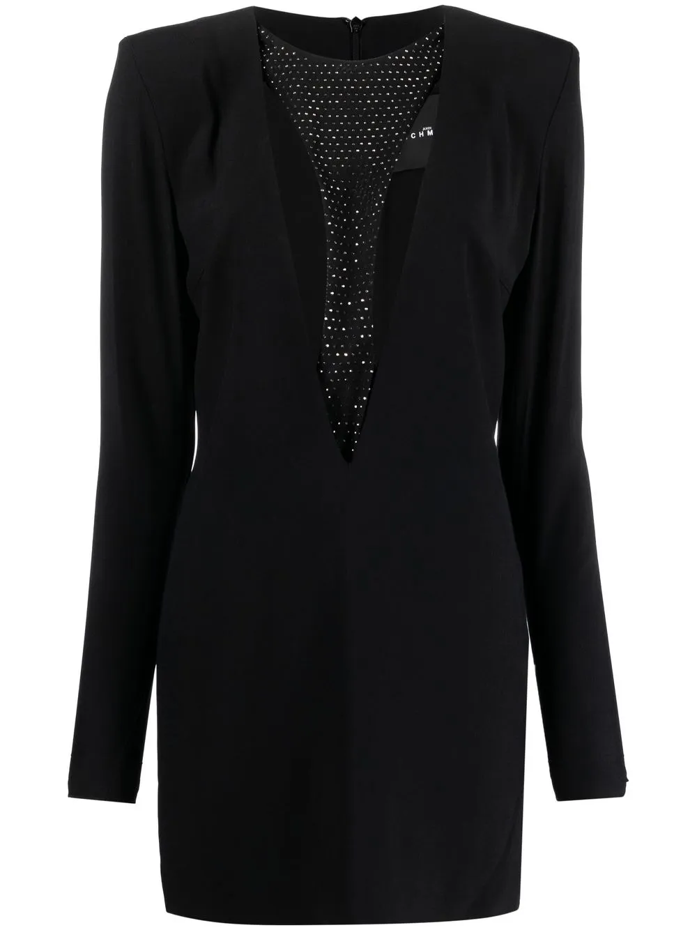 John Richmond rhinestone-embellished V-neck minidress - Black