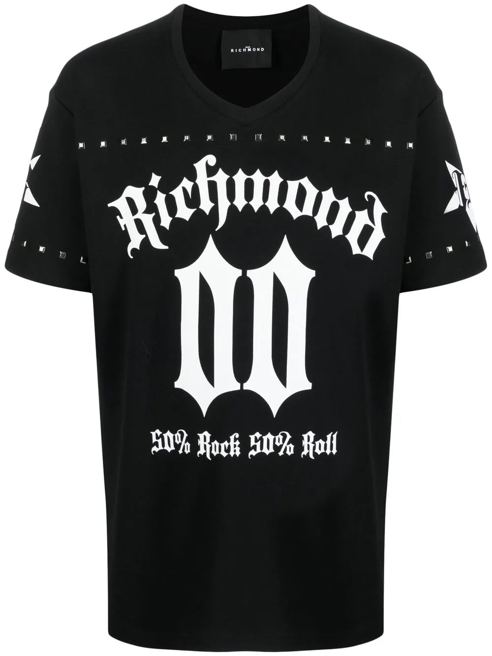 

John Richmond playera con logo estampado - Negro