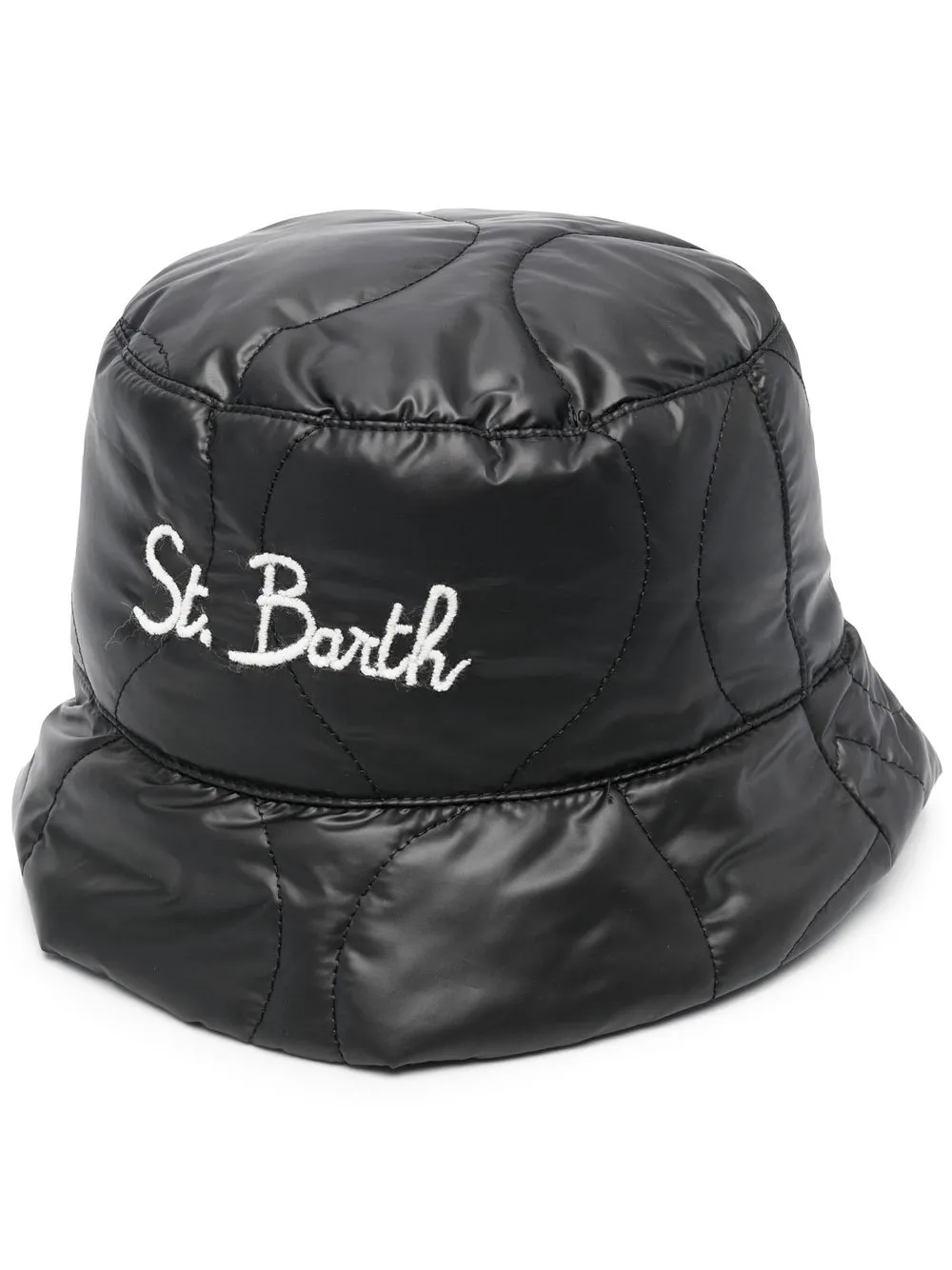 

MC2 Saint Barth logo embroidered quilted bucket hat - Black