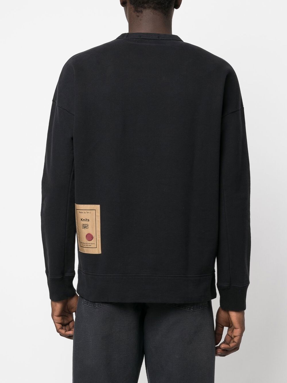 Shop Ten C Graphic-print Crew Neck Jumper In Black