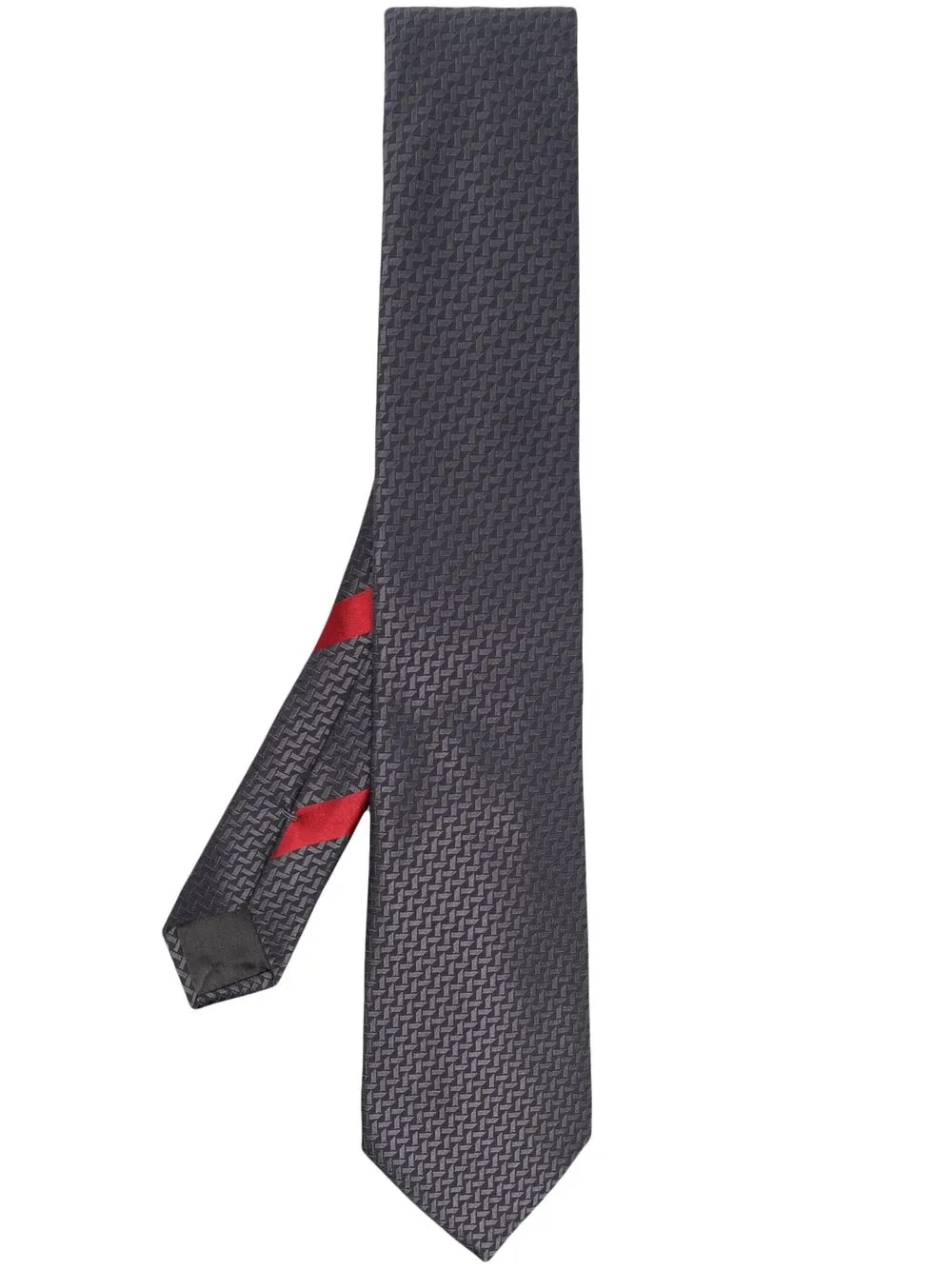Giorgio Armani corbata de seda con motivo geométrico - Gris