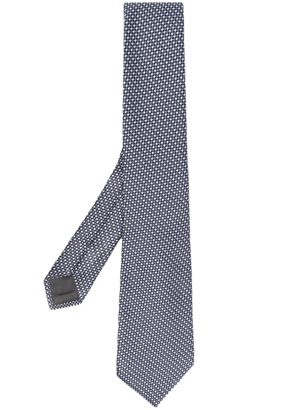 

Giorgio Armani corbata de seda con motivo de cuadros gingham - Gris