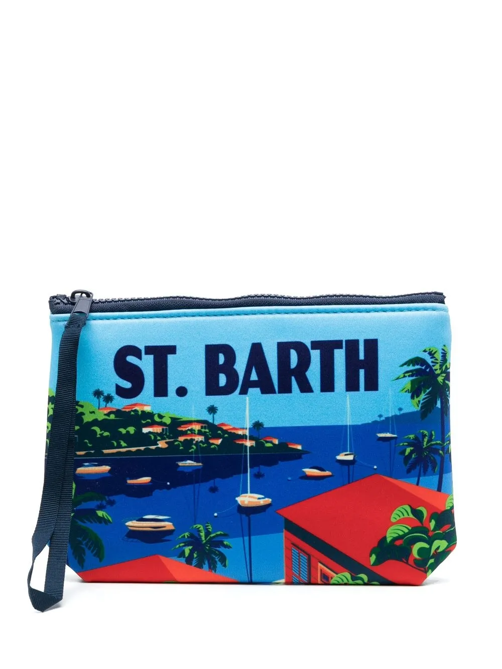 

MC2 Saint Barth graphic logo-print make-up bag - Blue