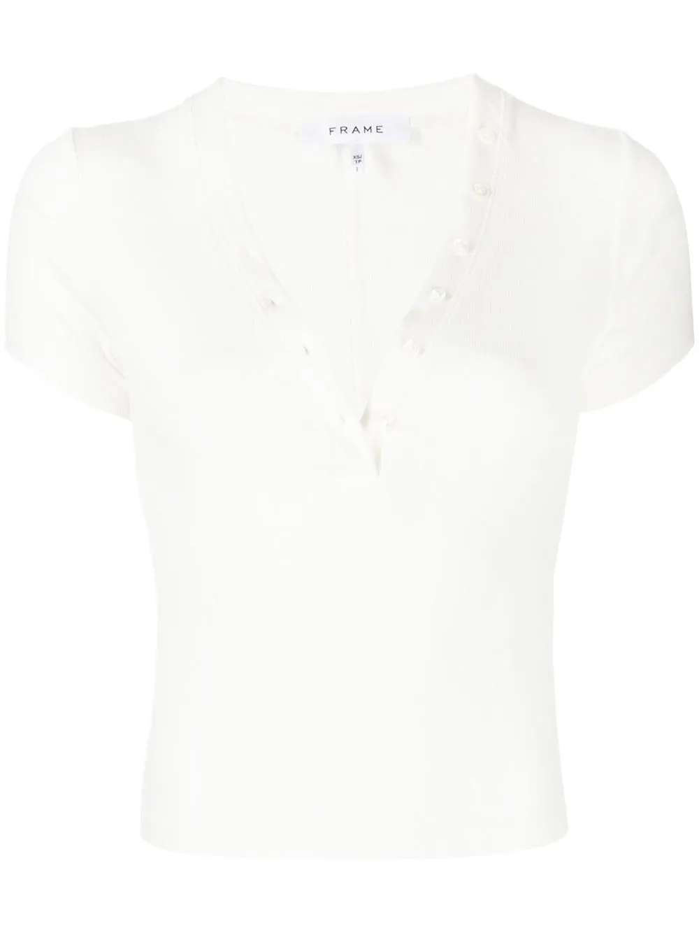 

FRAME Slinky Rib Henley T-shirt - White