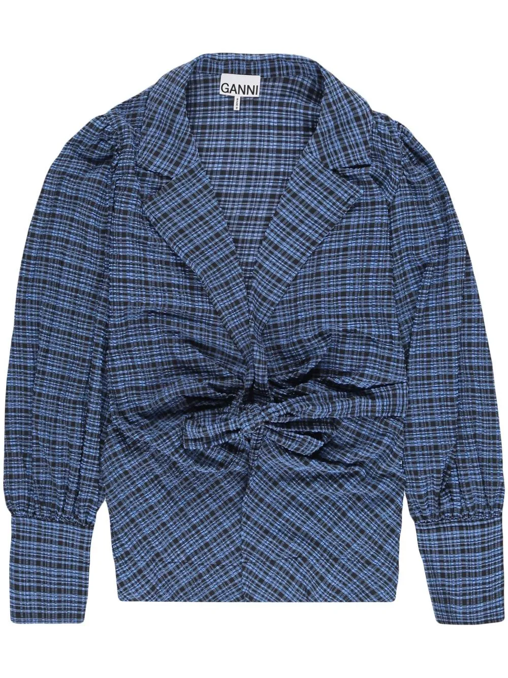 

GANNI tied-waist detail blouse - Blue