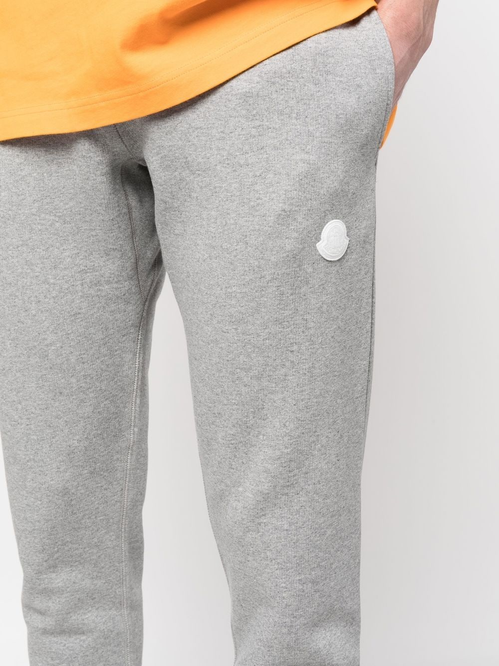 Shop Moncler Logo-patch Track Pants In Grey