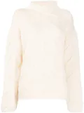 CHANEL Pre-Owned 1999 high-neck cable-knit jumper - Neutrals