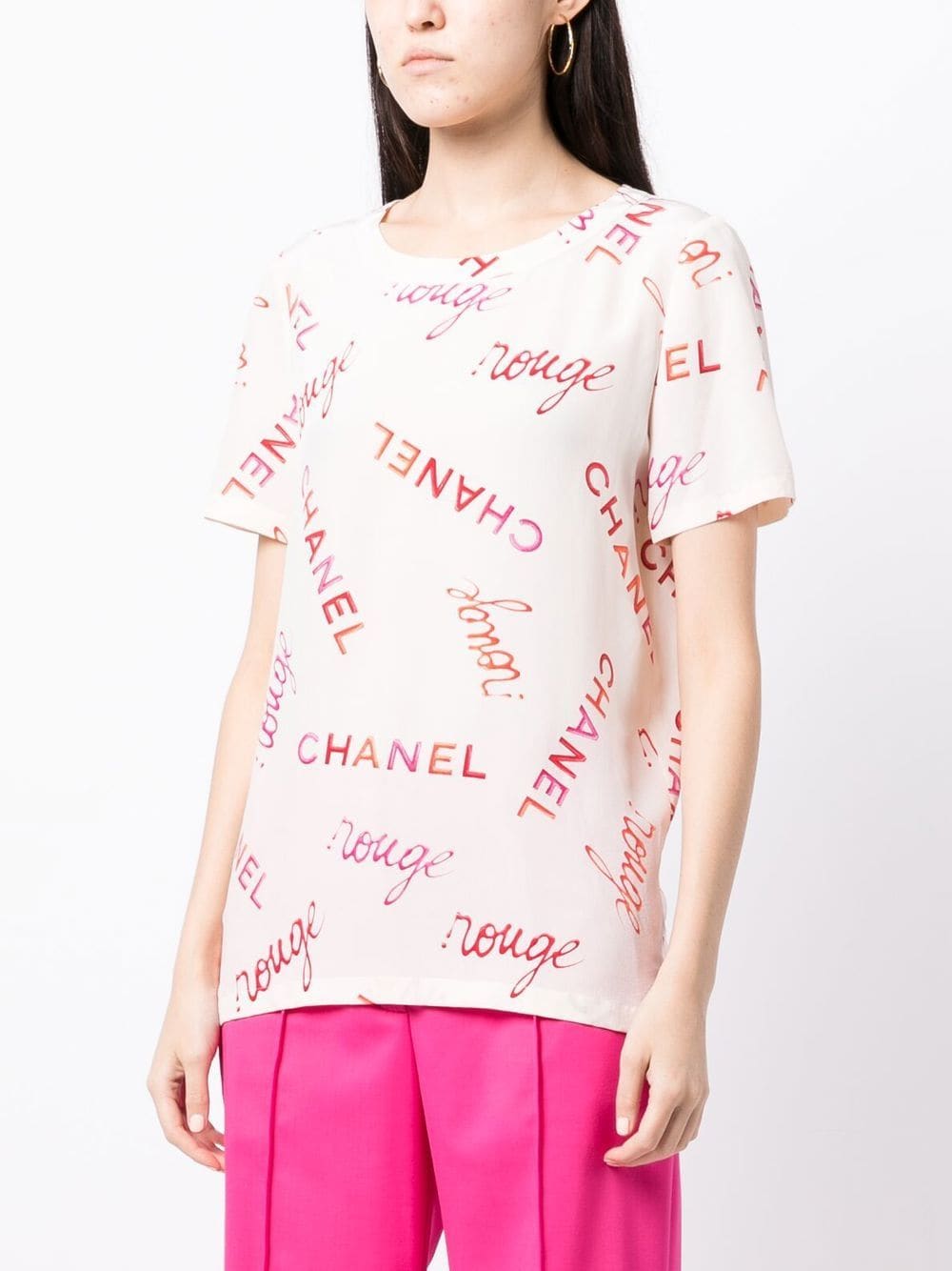 Chanel T-shirt Tops Pink 09c #38 Auction