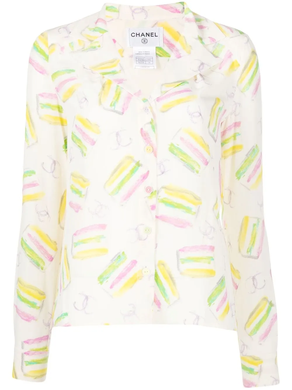 

Chanel Pre-Owned 2004 CC graphic-print silk shirt - Multicolour