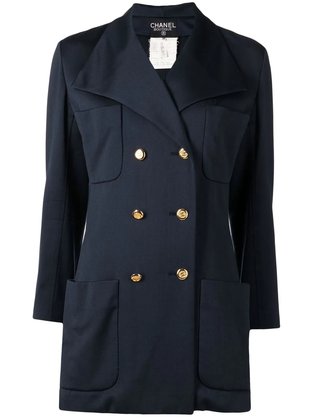 

CHANEL Pre-Owned 1990-2000s CC-button double-breasted jacket - Blue