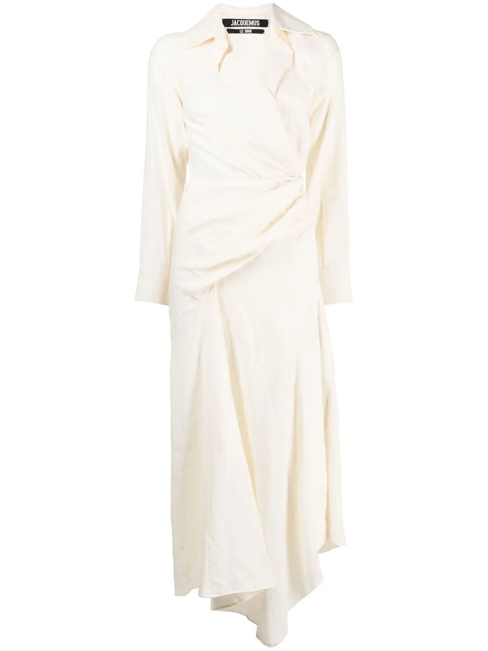 

Jacquemus wrap-design spread collar dress - Neutrals