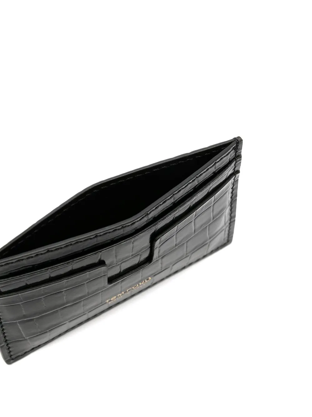 TOM FORD LOGO PRINT LEATHER CARDHOLDER