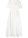 Self-Portrait flared lace midi dress - White
