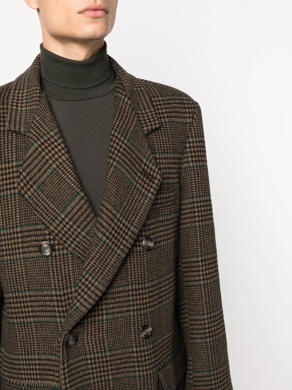 NAVIGLIO MILANO DOUBLE-BREASTED CHECKED COAT