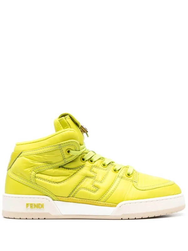 FENDI FF logo embroidered high top Sneakers Green FARFETCH IE