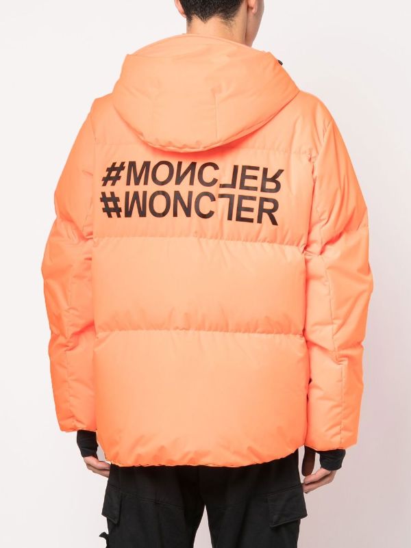 Moncler on sale orange puffer