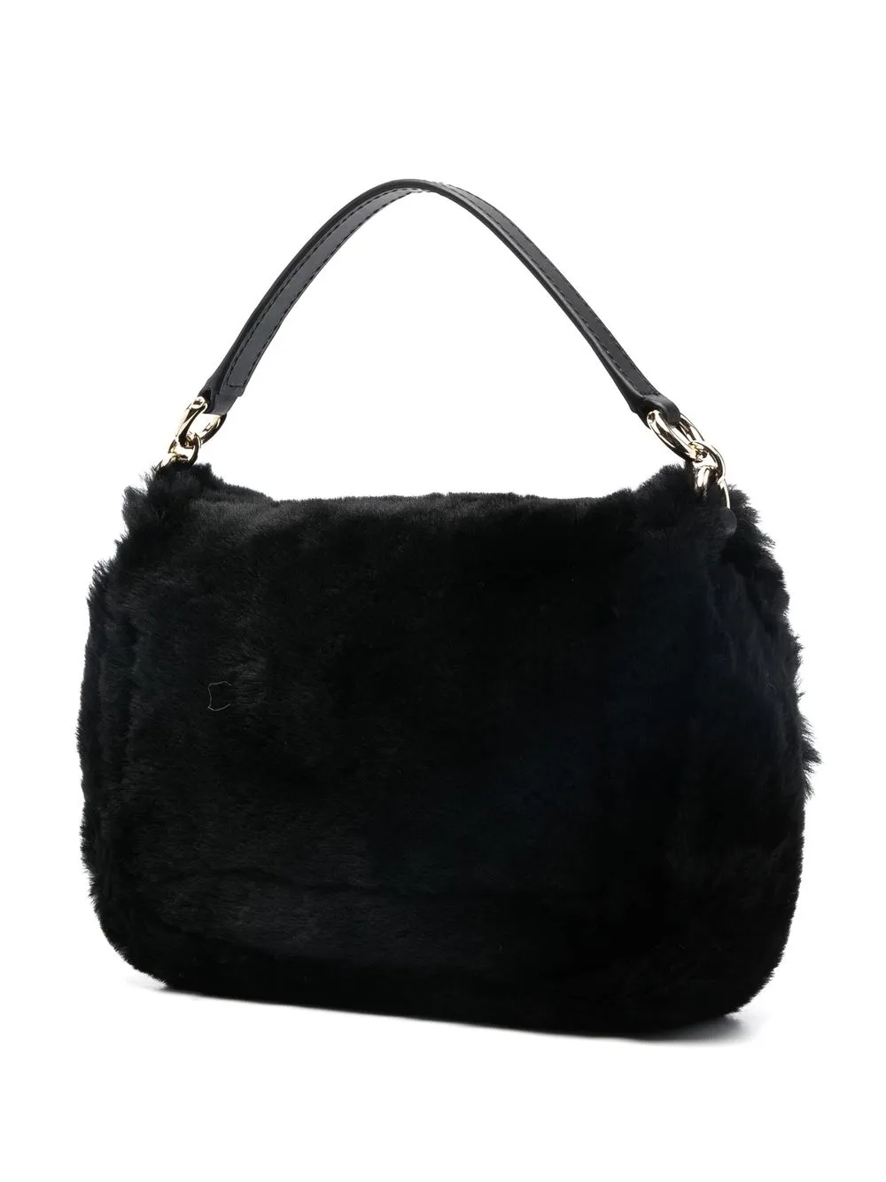 FURLA SHEARLING LOGO-PLAQUE CROSSBODY BAG