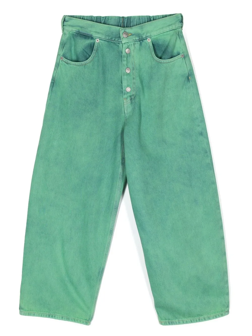 

MM6 Maison Margiela Kids overdyed-effect wide-leg jeans - Green