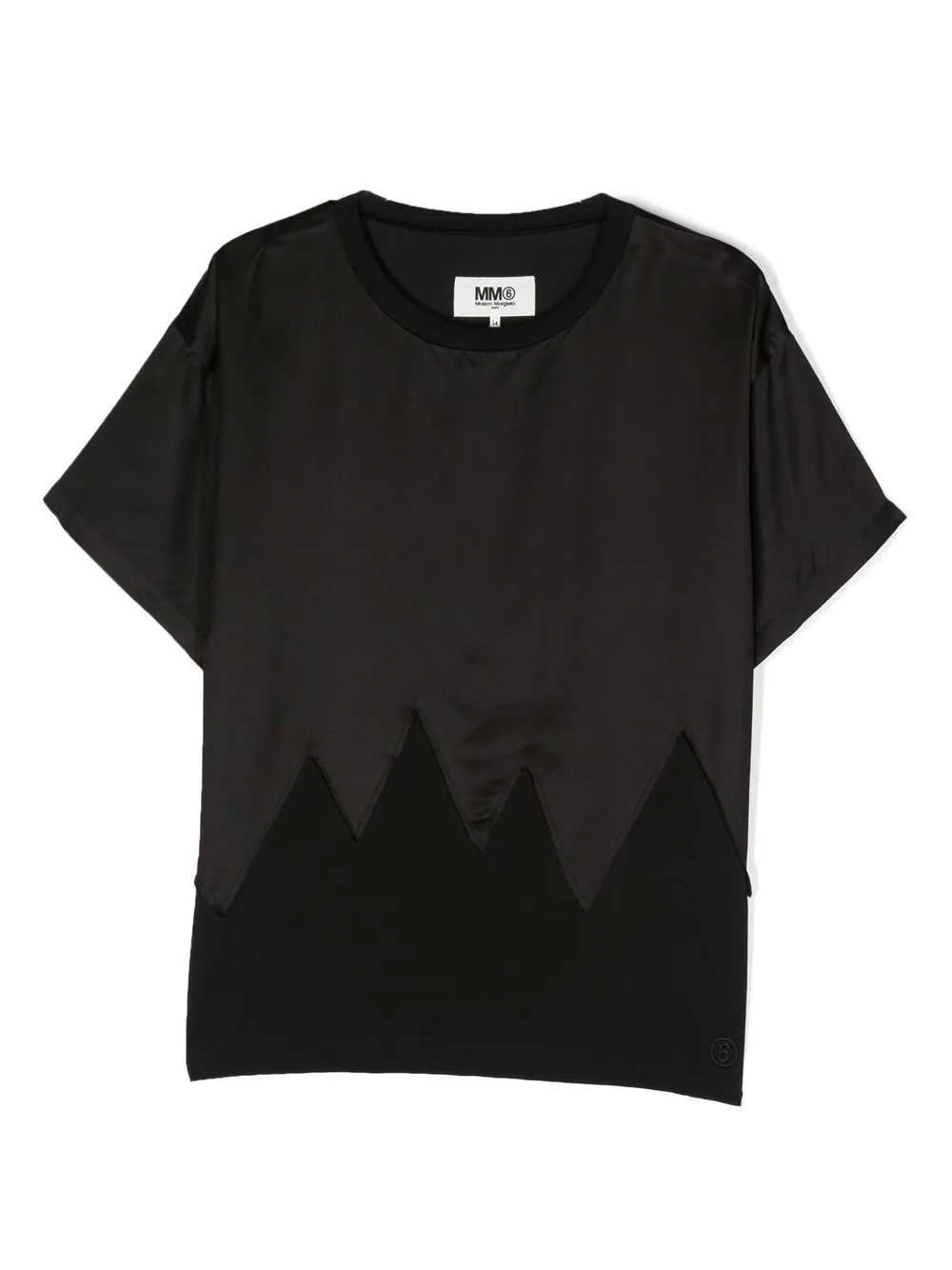 

MM6 Maison Margiela Kids playera con panel en zigzag - Negro