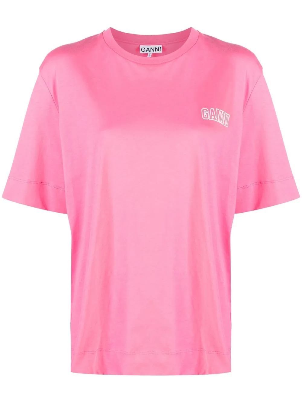 

GANNI logo-print crew-neck T-shirt - Pink