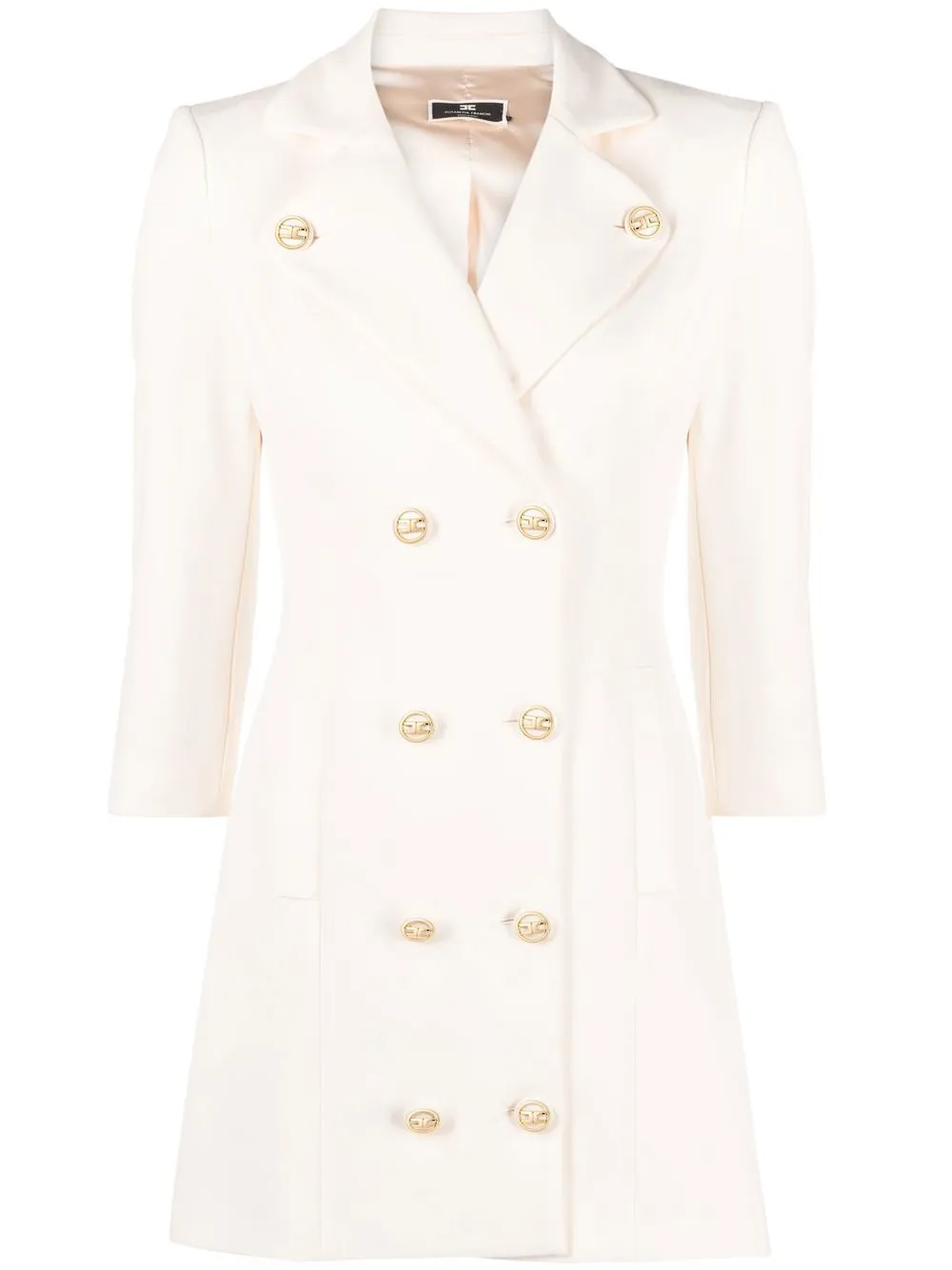 

Elisabetta Franchi vestido tipo blazer con doble botonadura - Neutro