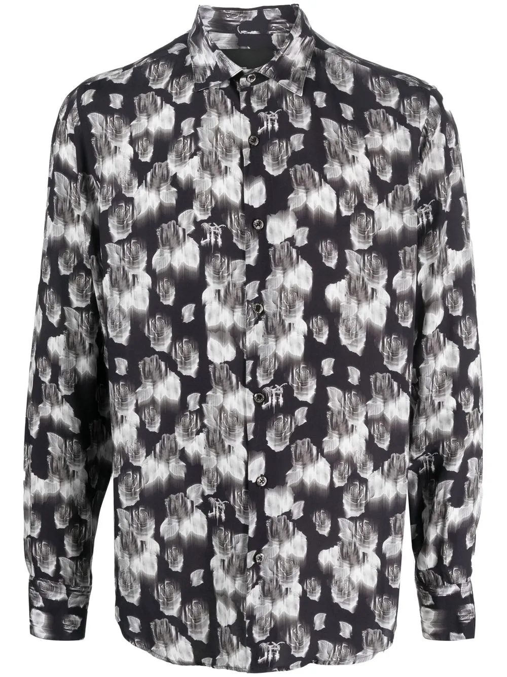 

John Richmond camisa con estampado rosa - Negro